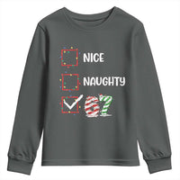 Funny Nice Naughty 67 Youth Sweatshirt Christmas Six Seven Meme Brainrot - Wonder Print Shop