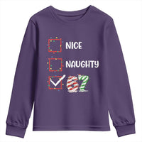 Funny Nice Naughty 67 Youth Sweatshirt Christmas Six Seven Meme Brainrot - Wonder Print Shop
