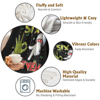 Funny Six Seven Christmas Throw Blanket 67 Meme Xmas Santa Elf Hand Gen Alpha - Wonder Print Shop