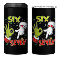 Funny Six Seven Christmas 4 in 1 Can Cooler Tumbler 67 Meme Xmas Santa Elf Hand Gen Alpha - Wonder Print Shop