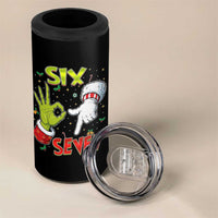 Funny Six Seven Christmas 4 in 1 Can Cooler Tumbler 67 Meme Xmas Santa Elf Hand Gen Alpha - Wonder Print Shop