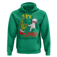 Funny Six Seven Christmas Hoodie 67 Meme Xmas Santa Elf Hand Gen Alpha - Wonder Print Shop