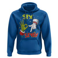 Funny Six Seven Christmas Hoodie 67 Meme Xmas Santa Elf Hand Gen Alpha - Wonder Print Shop