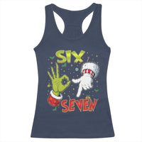 Funny Six Seven Christmas Racerback Tank Top 67 Meme Xmas Santa Elf Hand Gen Alpha - Wonder Print Shop
