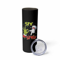 Funny Six Seven Christmas Skinny Tumbler 67 Meme Xmas Santa Elf Hand Gen Alpha - Wonder Print Shop