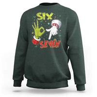 Funny Six Seven Christmas Sweatshirt 67 Meme Xmas Santa Elf Hand Gen Alpha - Wonder Print Shop