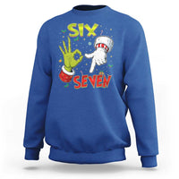Funny Six Seven Christmas Sweatshirt 67 Meme Xmas Santa Elf Hand Gen Alpha - Wonder Print Shop
