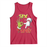 Funny Six Seven Christmas Tank Top 67 Meme Xmas Santa Elf Hand Gen Alpha - Wonder Print Shop