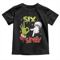 Funny Six Seven Christmas Toddler T Shirt 67 Meme Xmas Santa Elf Hand Gen Alpha - Wonder Print Shop