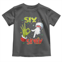 Funny Six Seven Christmas Toddler T Shirt 67 Meme Xmas Santa Elf Hand Gen Alpha - Wonder Print Shop