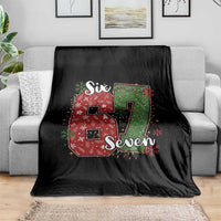 67 Christmas Throw Blanket Funny Six Seven Meme Gen Alpha Slang Snowflake - Wonder Print Shop