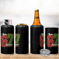 67 Christmas 4 in 1 Can Cooler Tumbler Funny Six Seven Meme Gen Alpha Slang Snowflake - Wonder Print Shop