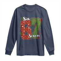 67 Christmas Long Sleeve Shirt Funny Six Seven Meme Gen Alpha Slang Snowflake - Wonder Print Shop