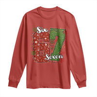 67 Christmas Long Sleeve Shirt Funny Six Seven Meme Gen Alpha Slang Snowflake - Wonder Print Shop