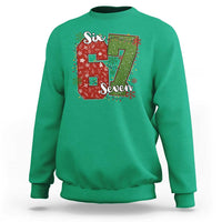 67 Christmas Sweatshirt Funny Six Seven Meme Gen Alpha Slang Snowflake - Wonder Print Shop