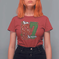 67 Christmas T Shirt For Women Funny Six Seven Meme Gen Alpha Slang Snowflake - Wonder Print Shop