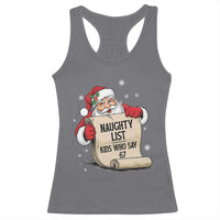 Funny 67 Christmas Racerback Tank Top Naughty List Kids Who Say Six Seven Santa - Wonder Print Shop