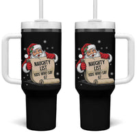 Funny 67 Christmas Tumbler With Handle Naughty List Kids Who Say Six Seven Santa - Wonder Print Shop