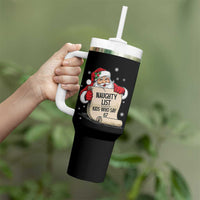 Funny 67 Christmas Tumbler With Handle Naughty List Kids Who Say Six Seven Santa - Wonder Print Shop