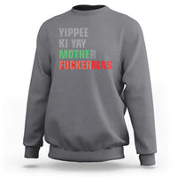 Funny Yippee Ki Yay Merry Christmas Sweatshirt Xmas Nakatomi Plaza Hiden Text - Wonder Print Shop