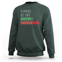 Funny Yippee Ki Yay Merry Christmas Sweatshirt Xmas Nakatomi Plaza Hiden Text - Wonder Print Shop