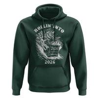 Funny Cowboy Raccoon Rollin Into 2026 Hoodie New Year Dumpster Fire 2026 Rodeo - Wonder Print Shop