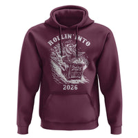 Funny Cowboy Raccoon Rollin Into 2026 Hoodie New Year Dumpster Fire 2026 Rodeo - Wonder Print Shop