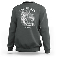 Funny Cowboy Raccoon Rollin Into 2026 Sweatshirt New Year Dumpster Fire 2026 Rodeo - Wonder Print Shop