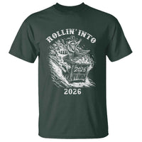 Funny Cowboy Raccoon Rollin Into 2026 T Shirt New Year Dumpster Fire 2026 Rodeo - Wonder Print Shop