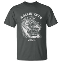 Funny Cowboy Raccoon Rollin Into 2026 T Shirt New Year Dumpster Fire 2026 Rodeo - Wonder Print Shop