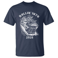 Funny Cowboy Raccoon Rollin Into 2026 T Shirt New Year Dumpster Fire 2026 Rodeo - Wonder Print Shop