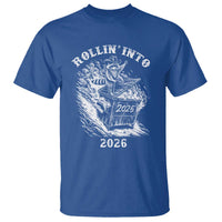 Funny Cowboy Raccoon Rollin Into 2026 T Shirt New Year Dumpster Fire 2026 Rodeo - Wonder Print Shop