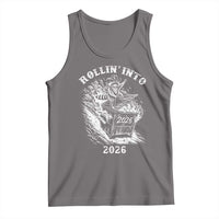 Funny Cowboy Raccoon Rollin Into 2026 Tank Top New Year Dumpster Fire 2026 Rodeo - Wonder Print Shop