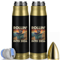 Funny Raccoon Rollin Into 2026 Bullet Tumbler New Year Dumpster Fire - Wonder Print Shop