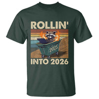 Funny Raccoon Rollin Into 2026 T Shirt New Year Dumpster Fire - Wonder Print Shop