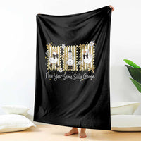 Funny New Year Same Silly Goose Throw Blanket New Year Eve Goose Squad Faux Glitter - Wonder Print Shop