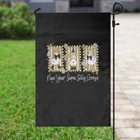 Funny New Year Same Silly Goose Garden Flag New Year Eve Goose Squad Faux Glitter - Wonder Print Shop