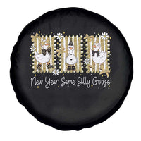 Funny New Year Same Silly Goose Spare Tire Cover New Year Eve Goose Squad Faux Glitter - Wonder Print Shop