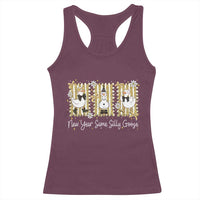 Funny New Year Same Silly Goose Racerback Tank Top New Year Eve Goose Squad Faux Glitter - Wonder Print Shop