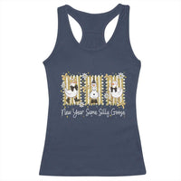 Funny New Year Same Silly Goose Racerback Tank Top New Year Eve Goose Squad Faux Glitter - Wonder Print Shop