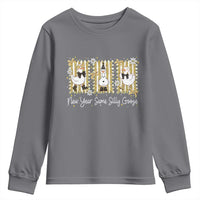 Funny New Year Same Silly Goose Youth Sweatshirt New Year Eve Goose Squad Faux Glitter - Wonder Print Shop