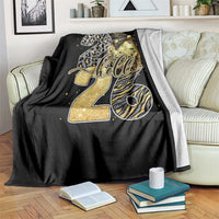 Happy New Year 2026 Throw Blanket Hello 2026 Disco Ball Coquette Bow Faux Glitter - Wonder Print Shop