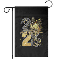 Happy New Year 2026 Garden Flag Hello 2026 Disco Ball Coquette Bow Faux Glitter - Wonder Print Shop