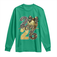 Happy New Year 2026 Long Sleeve Shirt Hello 2026 Disco Ball Coquette Bow Faux Glitter - Wonder Print Shop