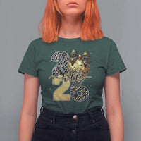 Happy New Year 2026 T Shirt For Women Hello 2026 Disco Ball Coquette Bow Faux Glitter - Wonder Print Shop