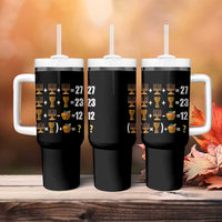 Funny 67 Kwanzaa Math Tumbler With Handle Six Seven Meme Kinara Candles African American Christmas - Wonder Print Shop