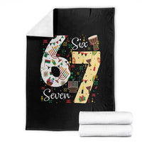 Funny 67 Kwanzaa Throw Blanket Six Seven Meme Kinara Candles African American Christmas - Wonder Print Shop