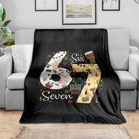 Funny 67 Kwanzaa Throw Blanket Six Seven Meme Kinara Candles African American Christmas - Wonder Print Shop