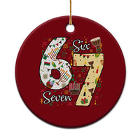 Funny 67 Kwanzaa Ceramic Ornament Six Seven Meme Kinara Candles African American Christmas - Wonder Print Shop