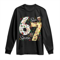 Funny 67 Kwanzaa Long Sleeve Shirt Six Seven Meme Kinara Candles African American Christmas - Wonder Print Shop
